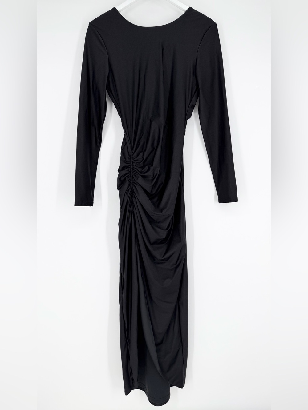 By the Way Revolve Ruched Black Stretchy Maxi Dress